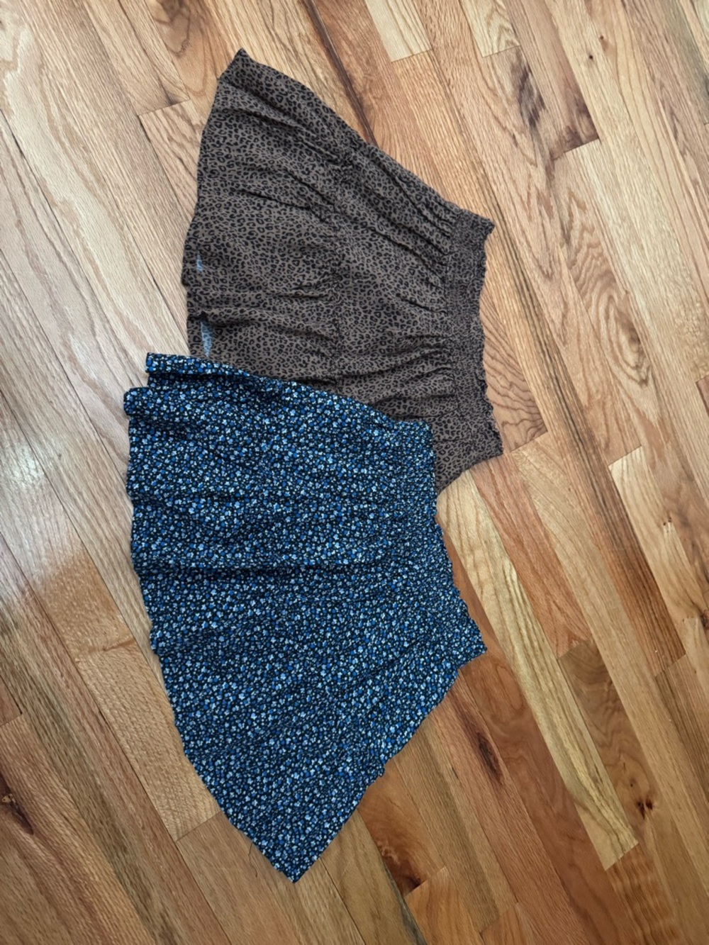 GAP Girls Two-Pack Skorts in Navy Floral and Brown Leopard